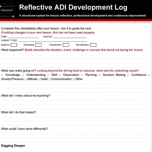 The Reflective ADI Development Log Template